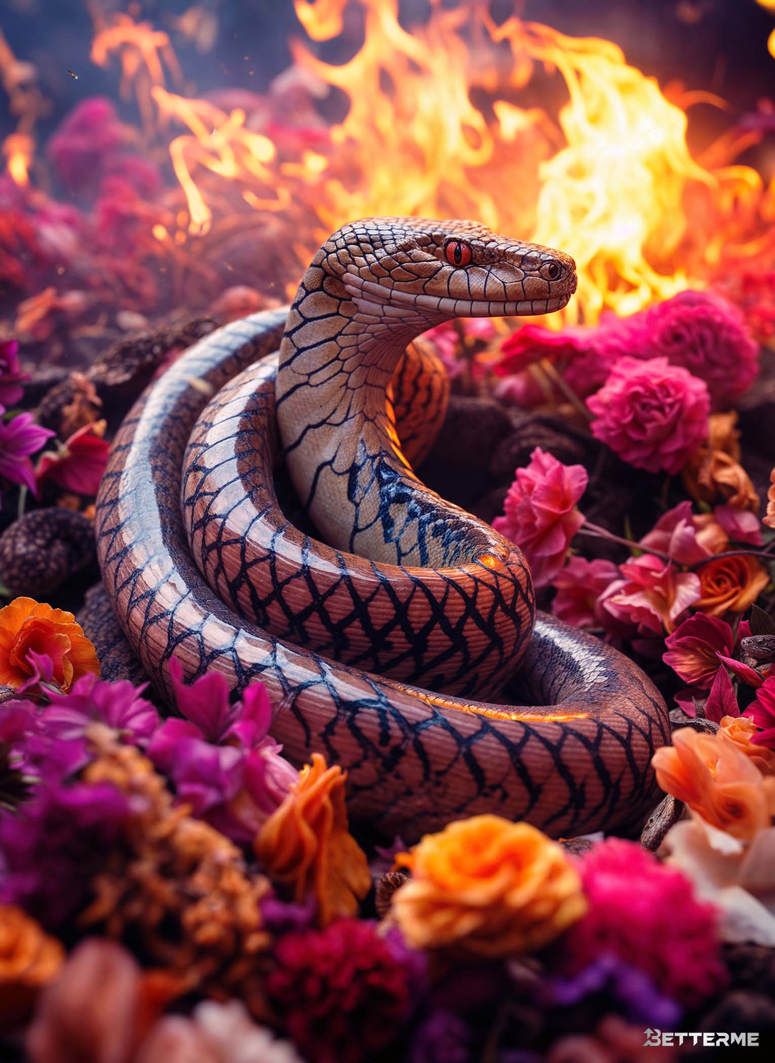 Floral Snake Inferno